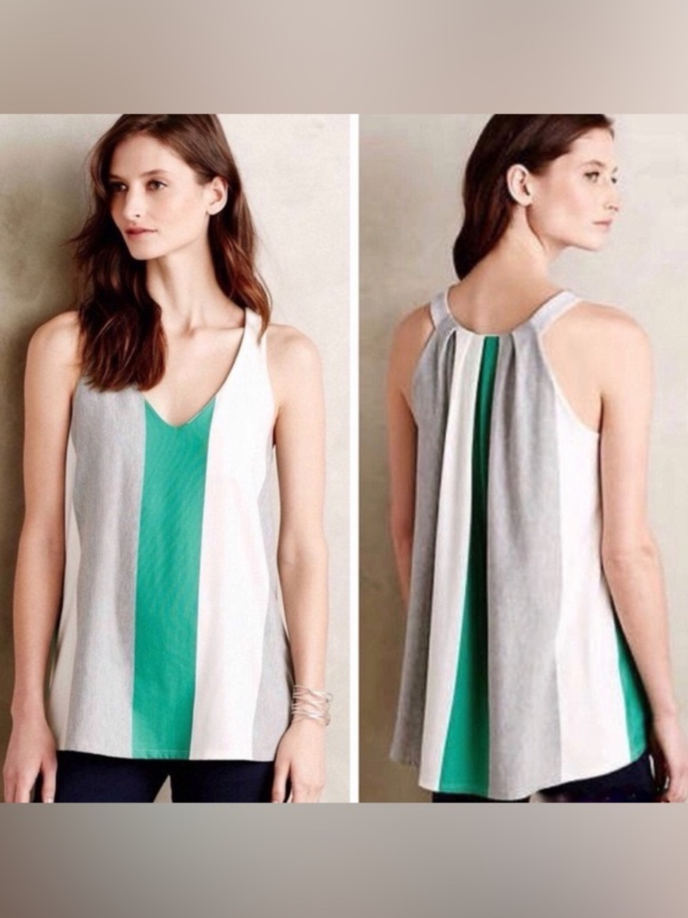 Anthropologie Puella Vertical Color Block
Striped Swing Tunic Top Size small
